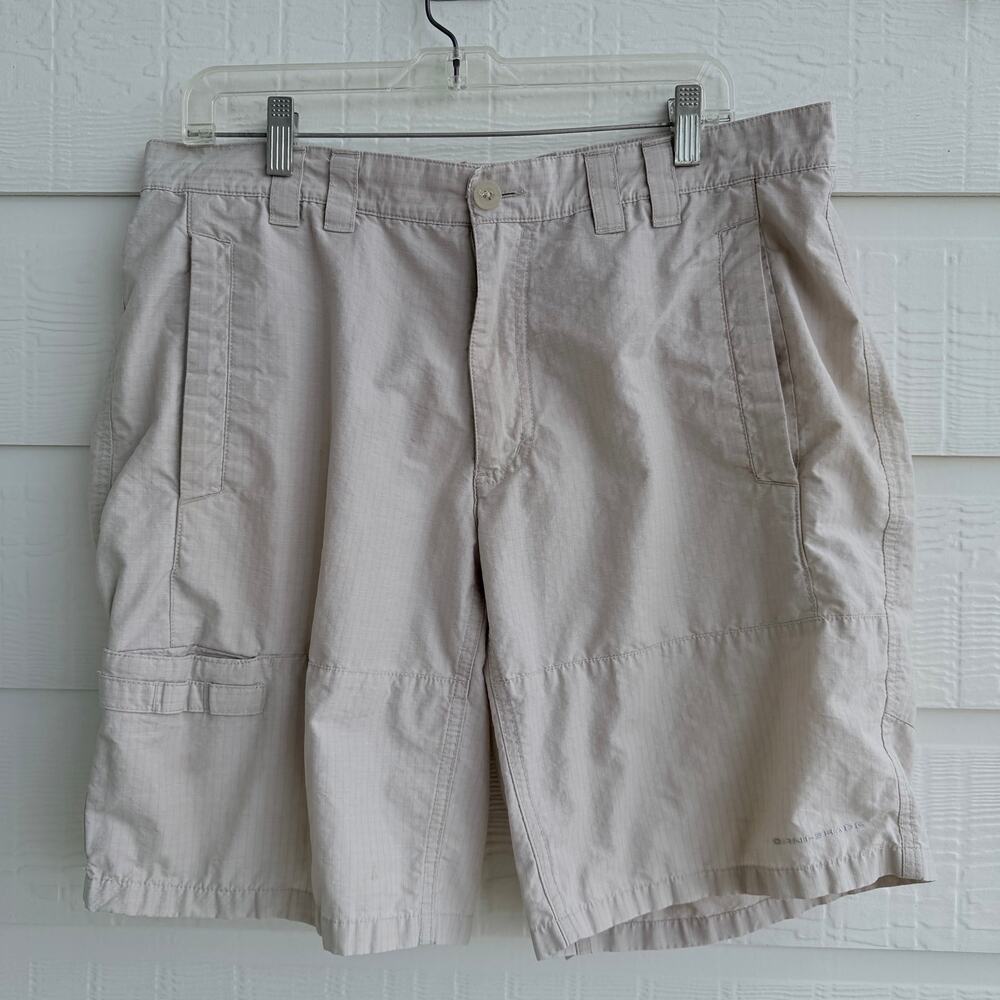 Columbia PFG Omni-Shade Fishing Utility Shorts Men's 36 Khaki
